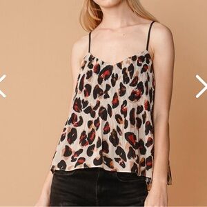 Leopard Tan Brown and Red Print Women's Camisole Top